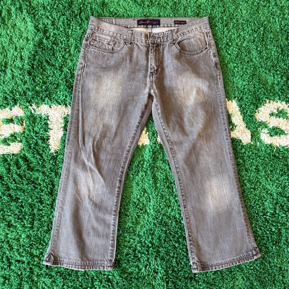 Seven7 Premium Gray Wash Denim Jeans Men's 34x34 Boot Cut 100% Cotton